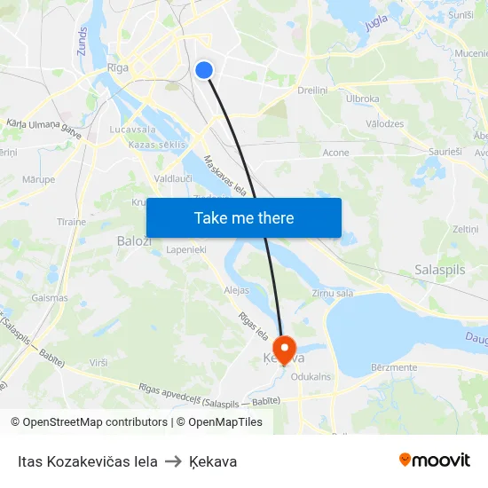 Itas Kozakevičas Iela to Ķekava map