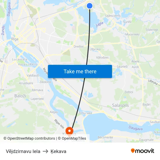 Vējdzirnavu Iela to Ķekava map