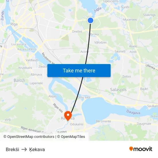 Brekši to Ķekava map