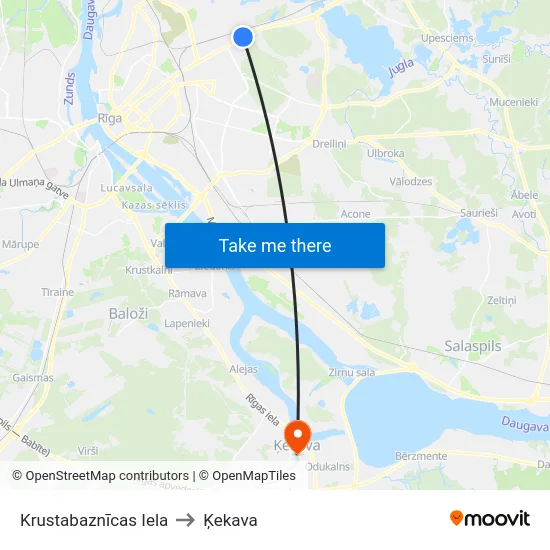 Krustabaznīcas Iela to Ķekava map