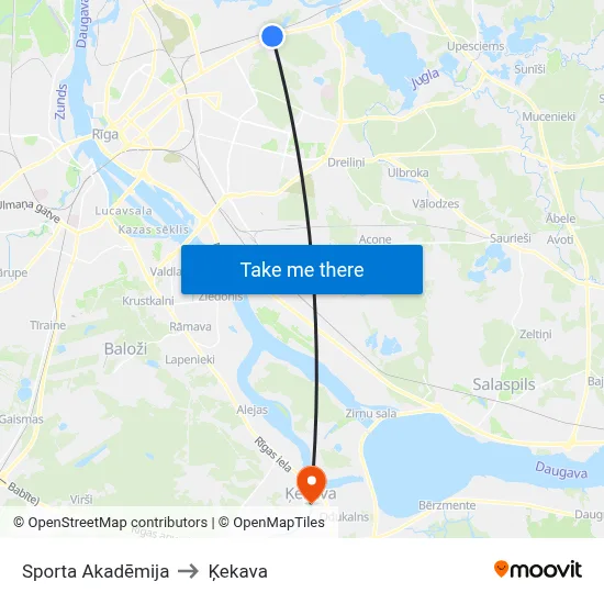 Sporta Akadēmija to Ķekava map