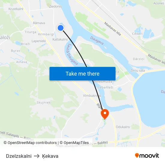 Dzelzskalni to Ķekava map