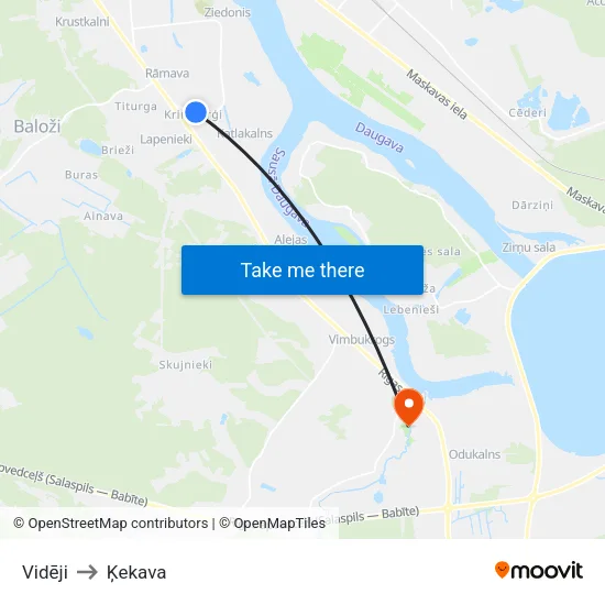 Vidēji to Ķekava map