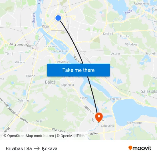 Brīvības Iela to Ķekava map