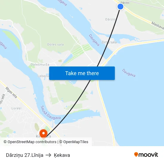 Dārziņu 27.Līnija to Ķekava map