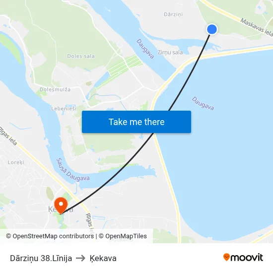 Dārziņu 38.Līnija to Ķekava map