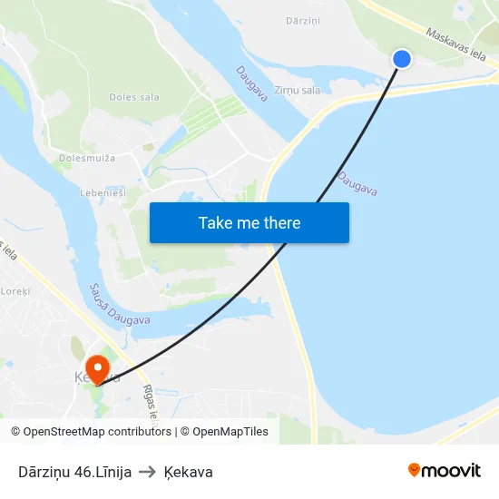 Dārziņu 46.Līnija to Ķekava map