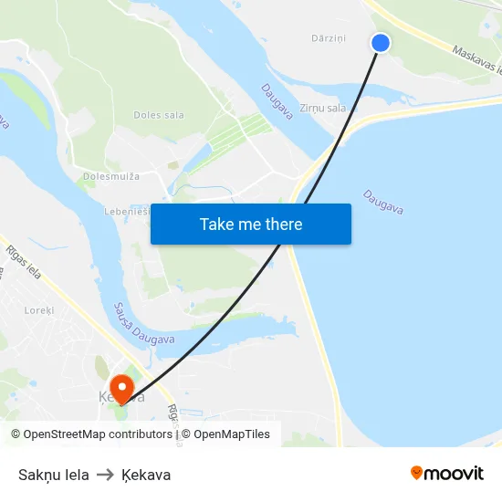 Sakņu Iela to Ķekava map