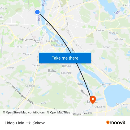 Lidoņu Iela to Ķekava map