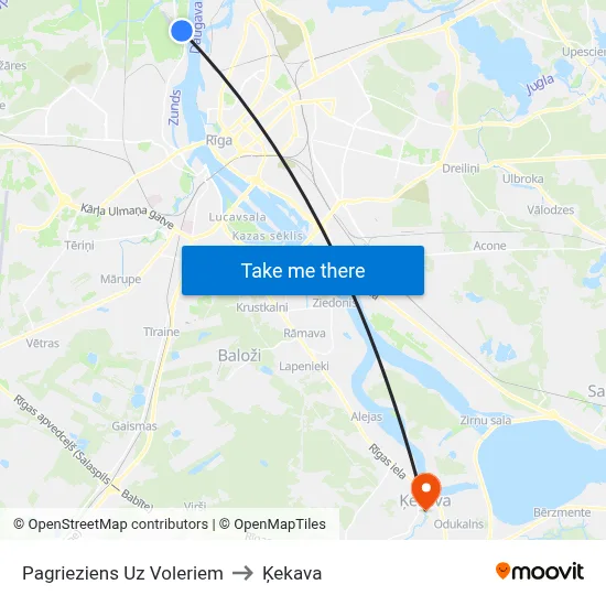 Pagrieziens Uz Voleriem to Ķekava map