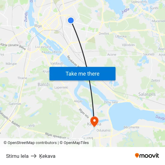 Stirnu Iela to Ķekava map