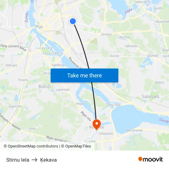 Stirnu Iela to Ķekava map