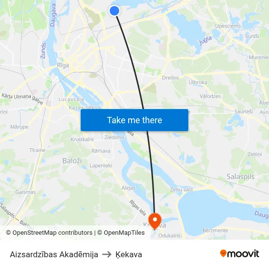 Aizsardzības Akadēmija to Ķekava map
