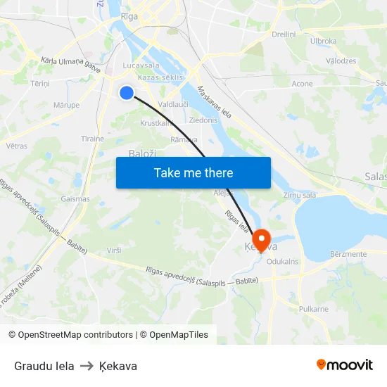 Graudu Iela to Ķekava map