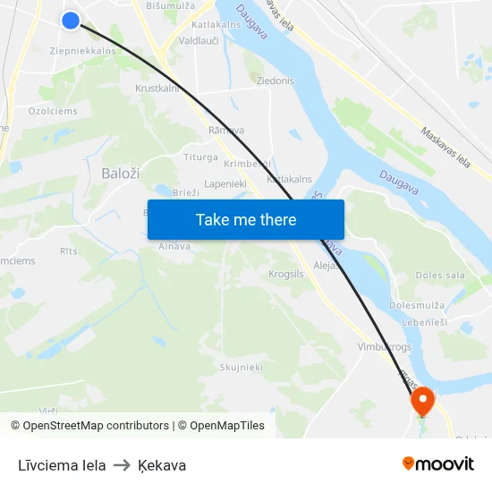 Līvciema Iela to Ķekava map