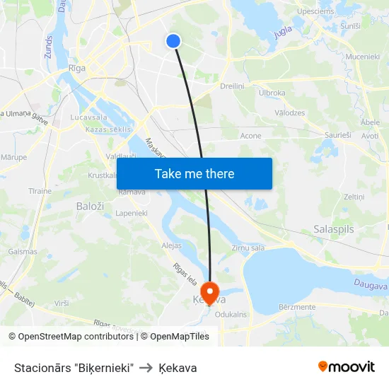 Stacionārs "Biķernieki" to Ķekava map