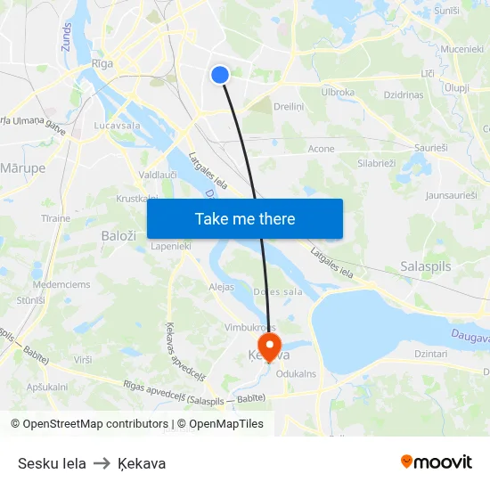 Sesku Iela to Ķekava map