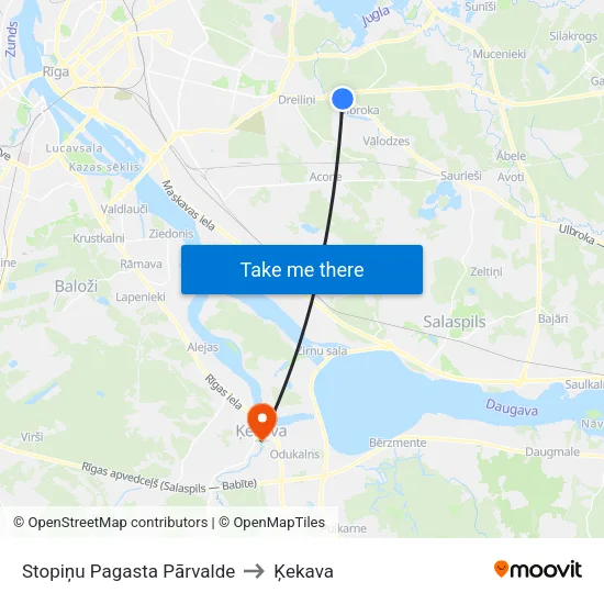 Stopiņu Pagasta Pārvalde to Ķekava map