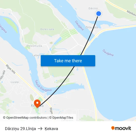 Dārziņu 29.Līnija to Ķekava map