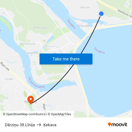 Dārziņu 38.Līnija to Ķekava map