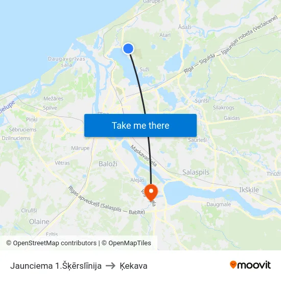 Jaunciema 1.Šķērslīnija to Ķekava map
