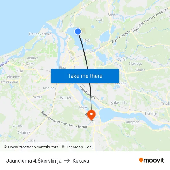 Jaunciema 4.Šķērslīnija to Ķekava map