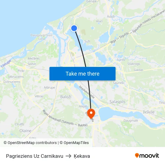 Pagrieziens Uz Carnikavu to Ķekava map