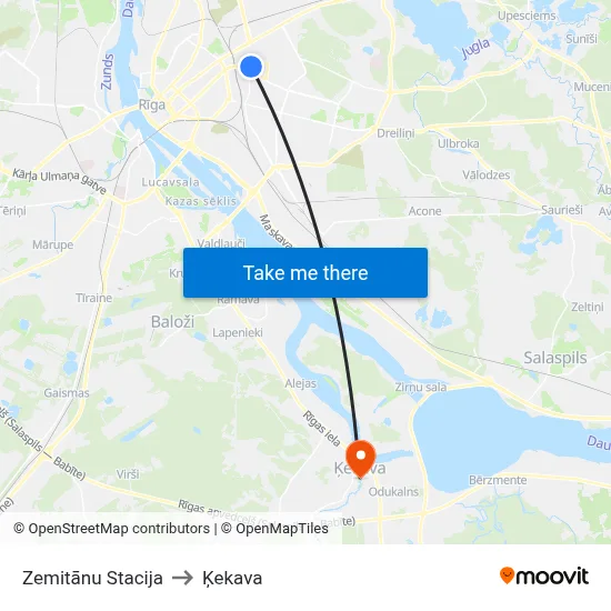 Zemitānu Stacija to Ķekava map