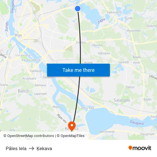Pāles Iela to Ķekava map