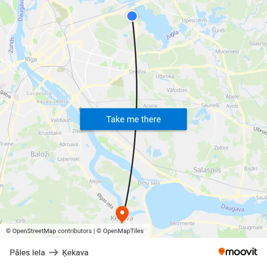 Pāles Iela to Ķekava map