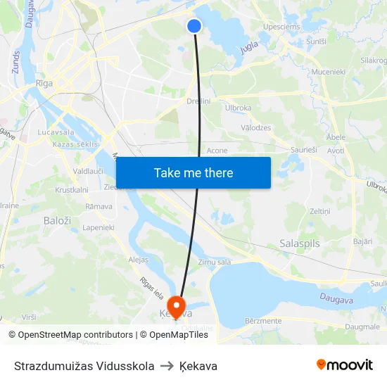 Strazdumuižas Vidusskola to Ķekava map
