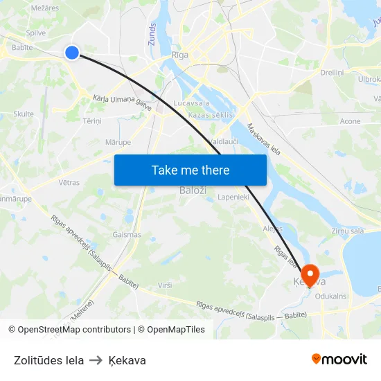 Zolitūdes Iela to Ķekava map