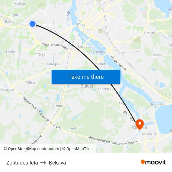 Zolitūdes Iela to Ķekava map