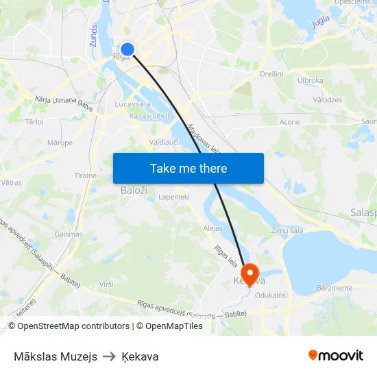 Mākslas Muzejs to Ķekava map