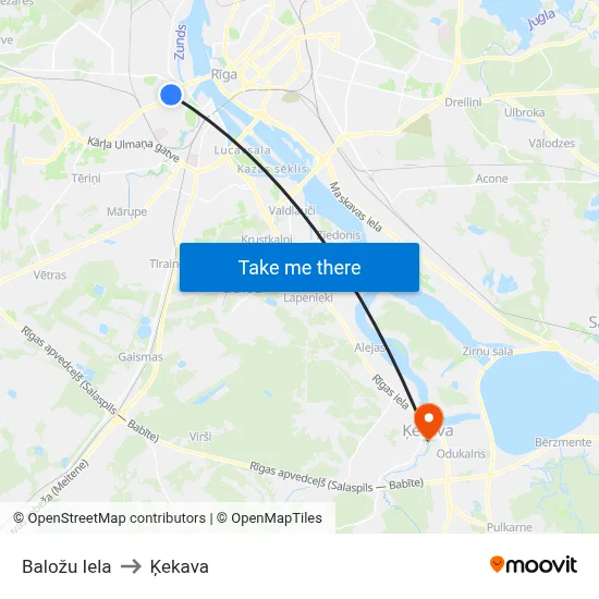 Baložu Iela to Ķekava map