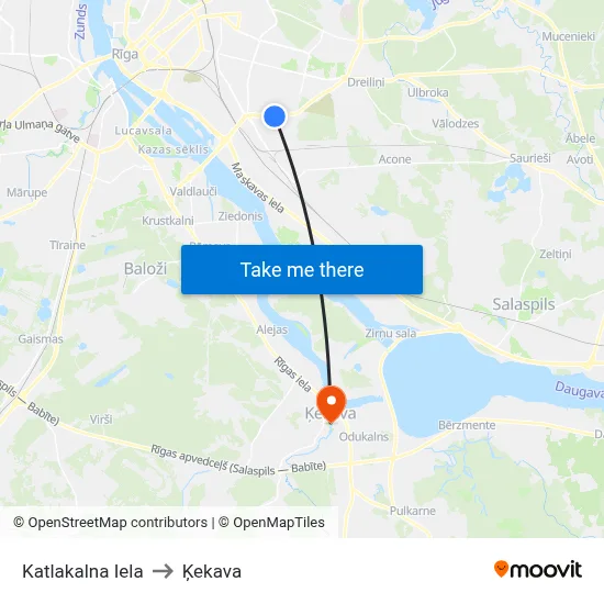 Katlakalna Iela to Ķekava map