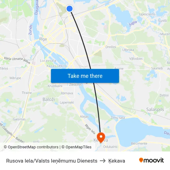 Rusova Iela/Valsts Ieņēmumu Dienests to Ķekava map