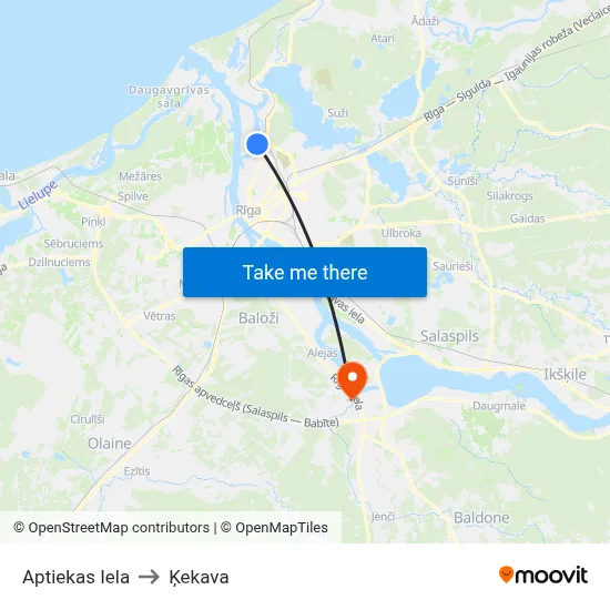 Aptiekas Iela to Ķekava map