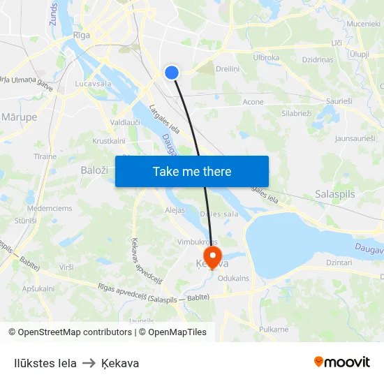 Ilūkstes Iela to Ķekava map