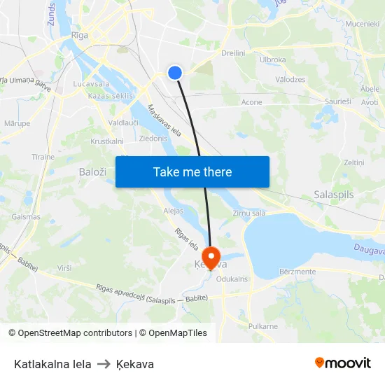 Katlakalna Iela to Ķekava map