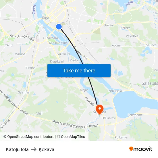 Katoļu Iela to Ķekava map