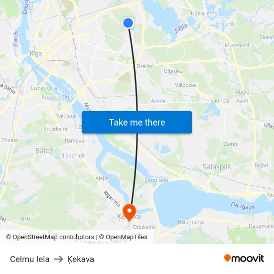 Celmu Iela to Ķekava map