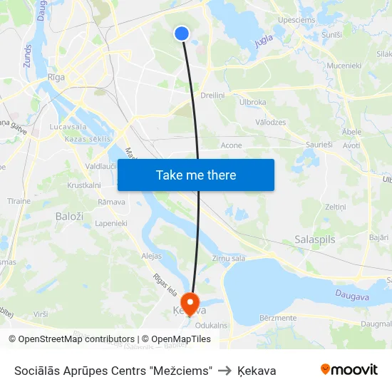 Sociālās Aprūpes Centrs "Mežciems" to Ķekava map