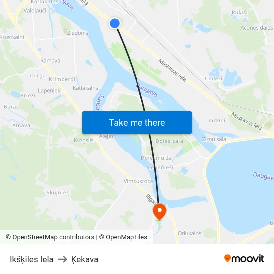 Ikšķiles Iela to Ķekava map