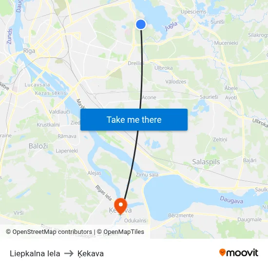 Liepkalna Iela to Ķekava map
