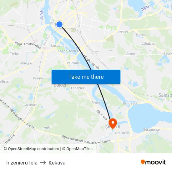 Inženieru Iela to Ķekava map