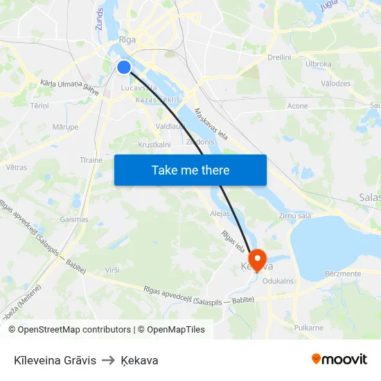 Kīleveina Grāvis to Ķekava map