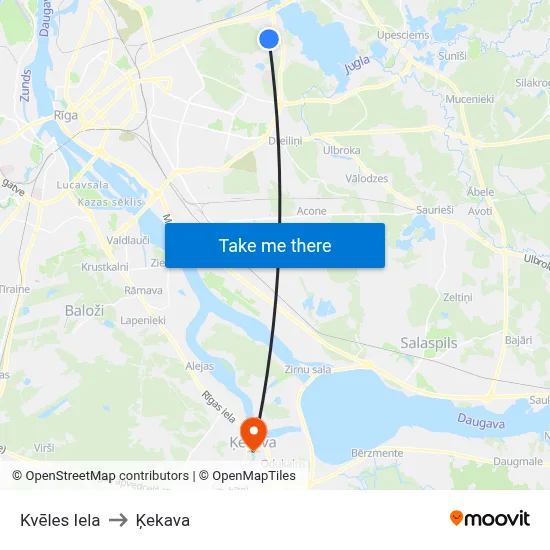 Kvēles Iela to Ķekava map
