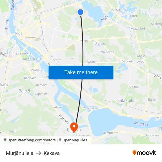 Murjāņu Iela to Ķekava map
