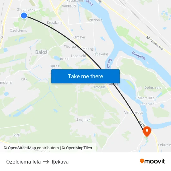 Ozolciema Iela to Ķekava map